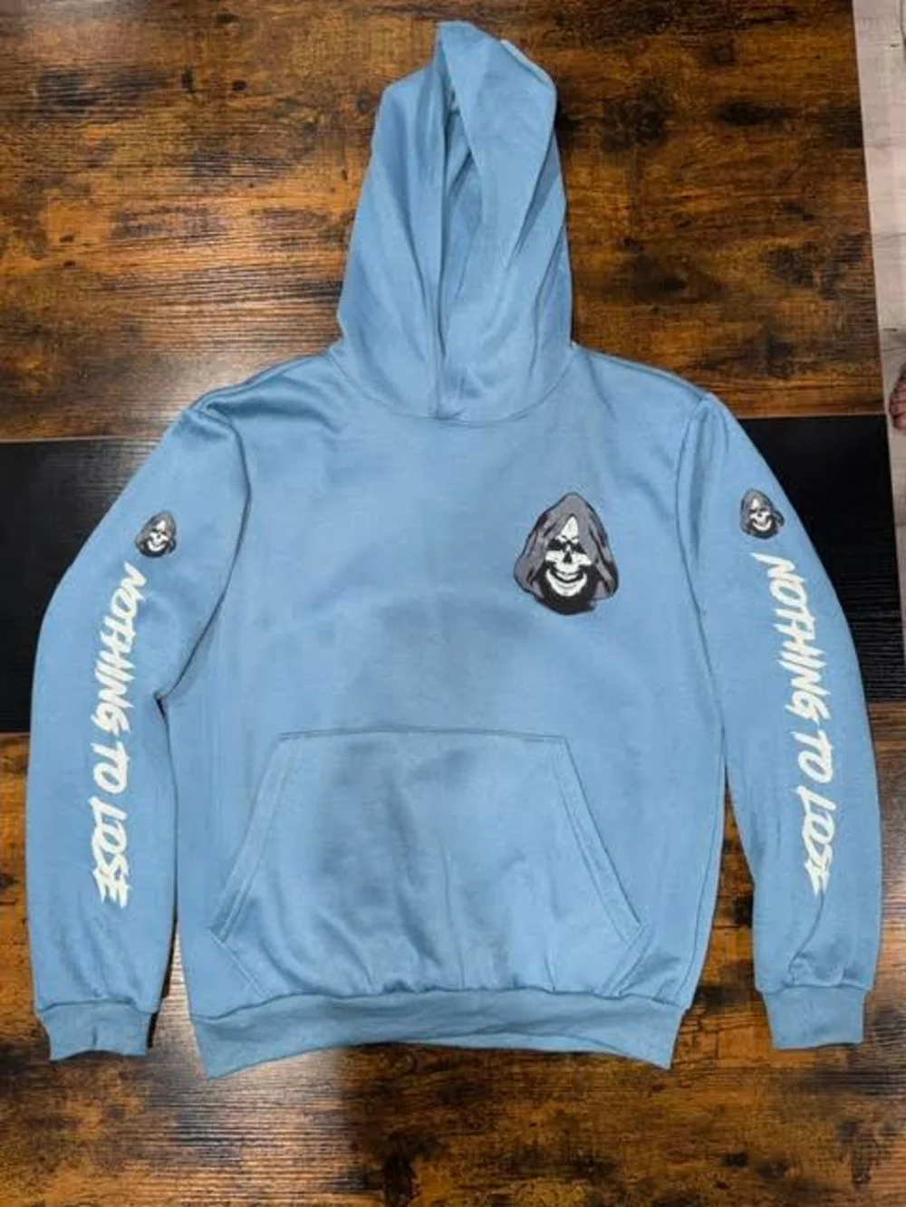 Fresh Laundry Boys Hoodie Blue Grim Reaper Skeleton Savage Tarot Card Large